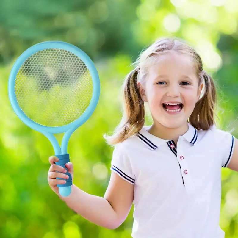 Raket Badminton anak, antiselip, untuk anak-anak, gagang antiselip dengan Kok dan bola tenis, olahraga orang Ganda