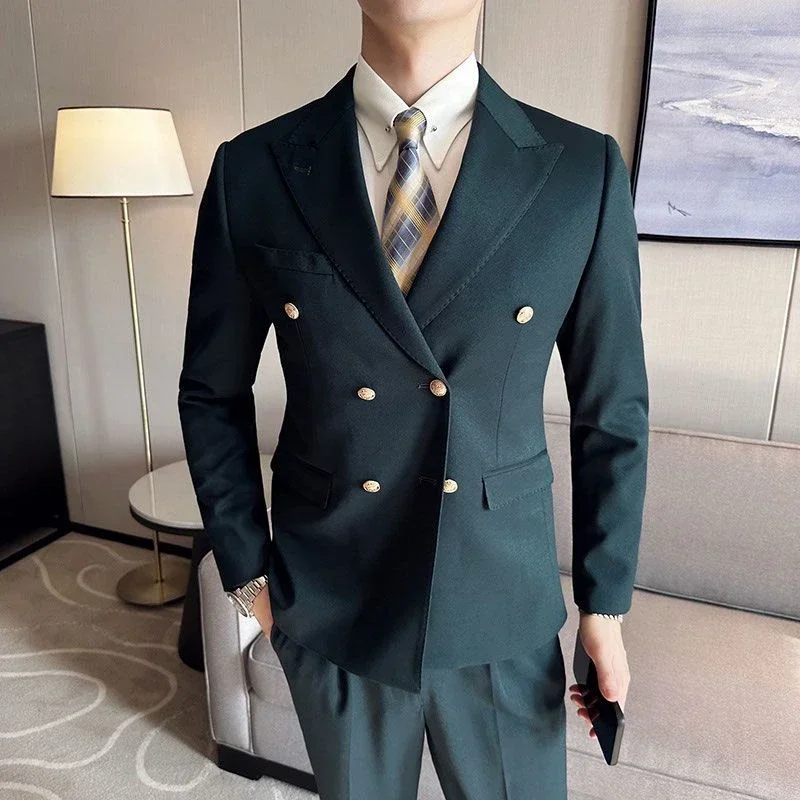 Cropped Thin Man Suits and Blazers Black Coats Jacket for Men Short Slim Fit Summer High Quality Korean Style Spring Clothes