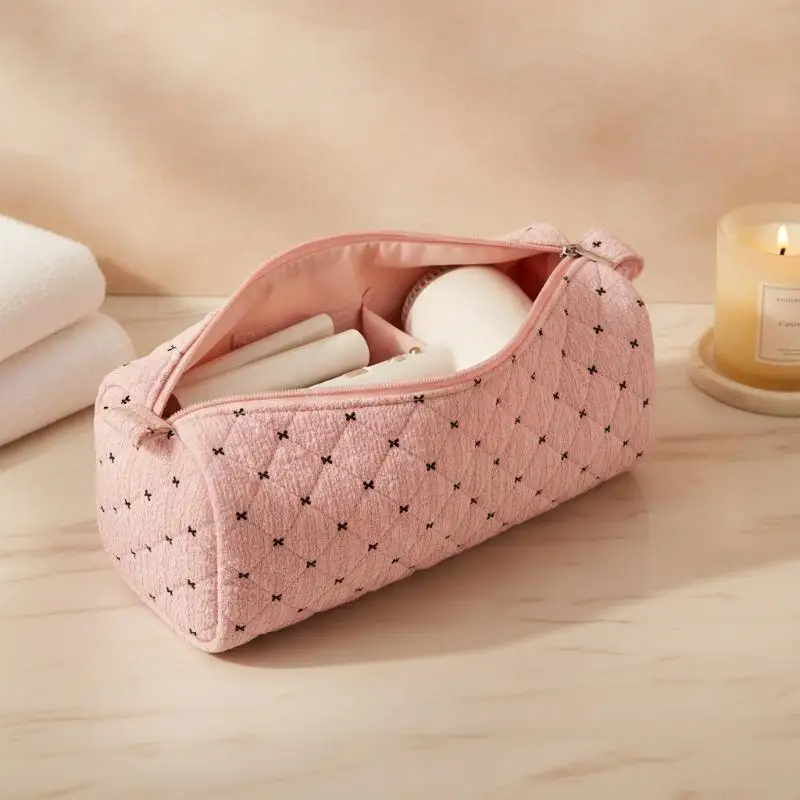 Hair Dryer Pro Storage Bag Quilting Cotton Large Capacity Carry Pouch with Handle for Travel Home Bathroom Salon Use