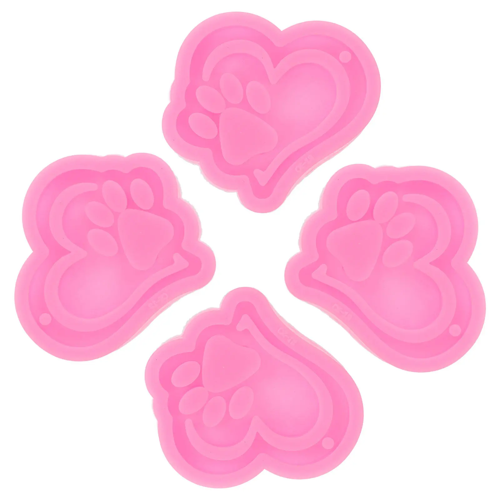 

4Pcs Silicone Mold Keychain Aroma Pendant Flexible Durable DIY Resin Casting Mold for Car Aromatherapy Charm Accessories