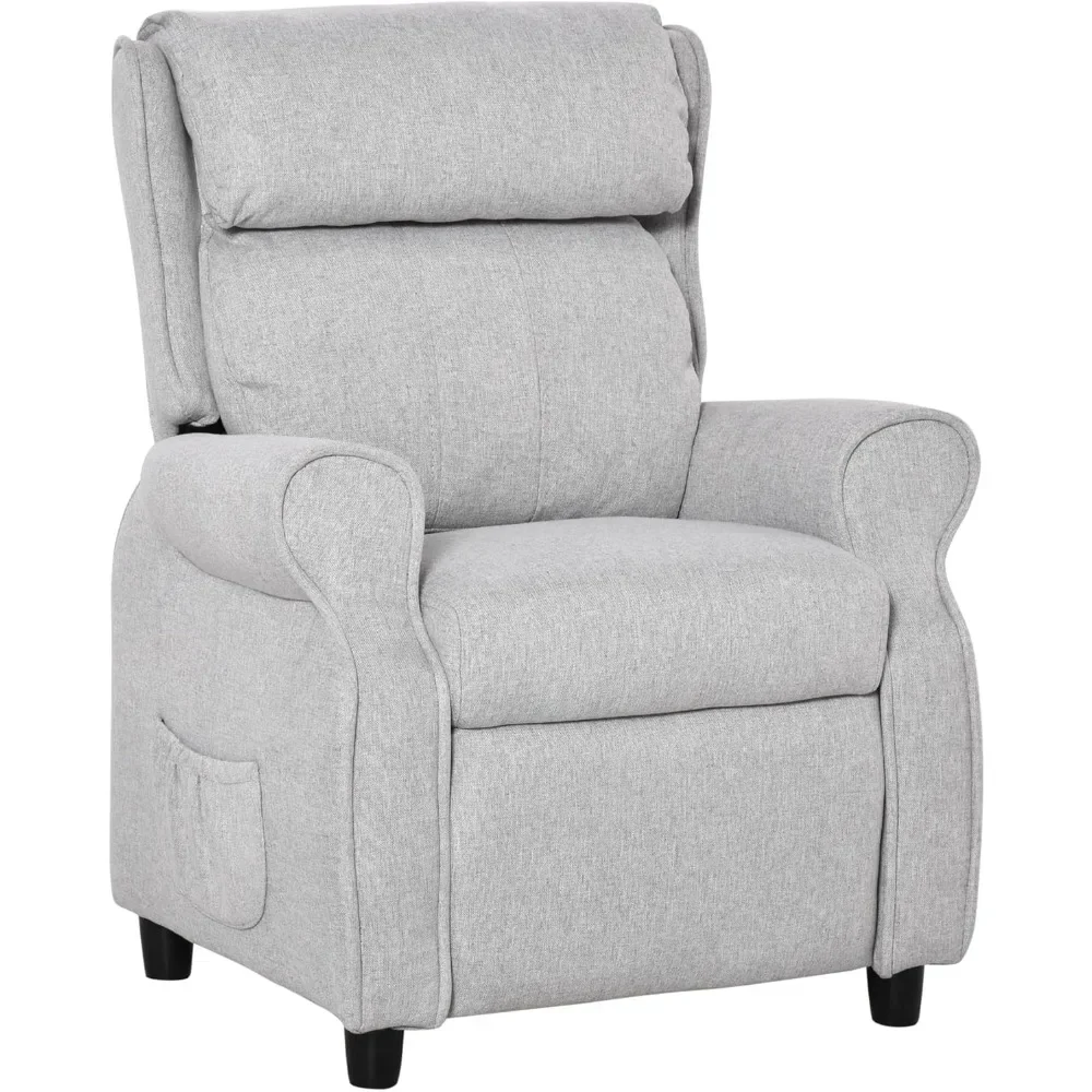 Fauteuil inclinable pour enfants avec repose-pieds, angle réglable, chaise longue simple, fauteuil de jeu, 2 poches latérales