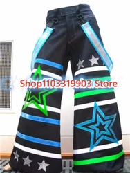 Phat Pants Shuffle Pants Unisex Stars Pattern Reflective Strip Night Vision Pants Ghost Step Fluorescent Pants Trousers 2024 New