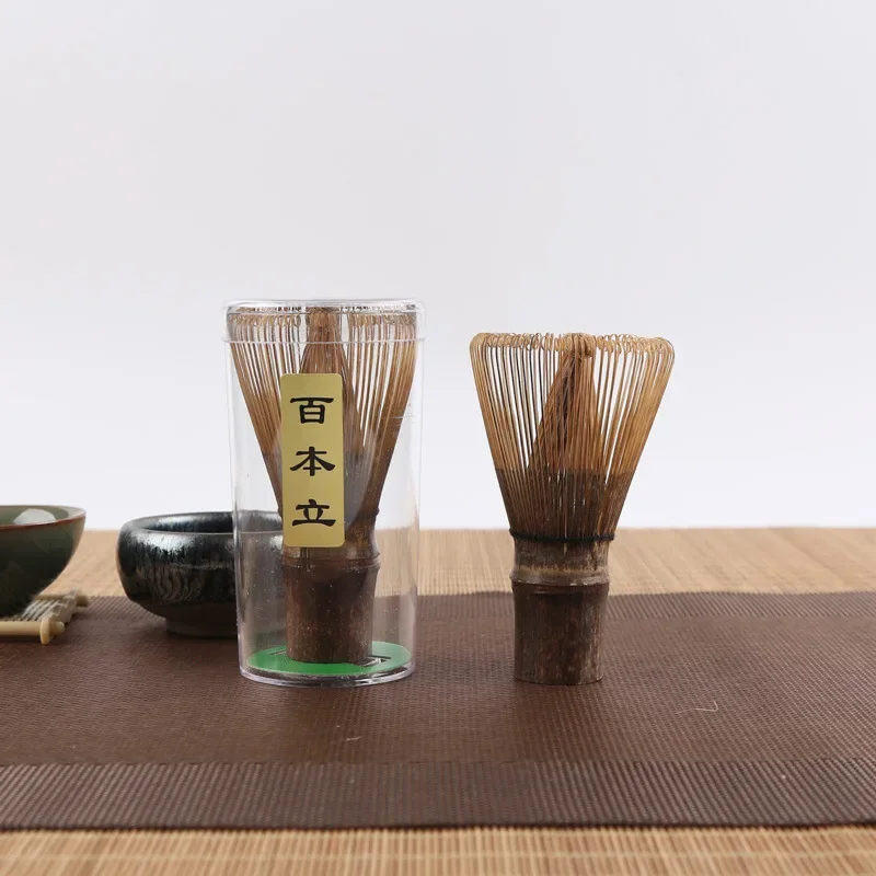 Batidor de polvo de té verde Matcha 100, accesorios de cocina, ceremonia japonesa, bambú Chasen, herramienta de té, cepillo de té, 1 unidad