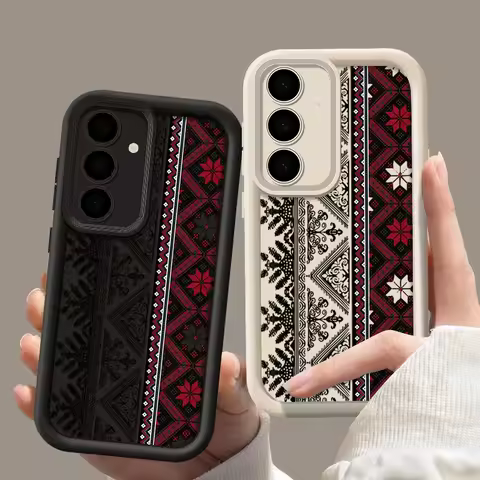 Vintage Totem Pattern Case For Samsung Galaxy S24 FE S25 S24 S23 S22 Ultra A16 A15 A56 A55 A54 A35 A25 A36 5G Soft Phone Cover
