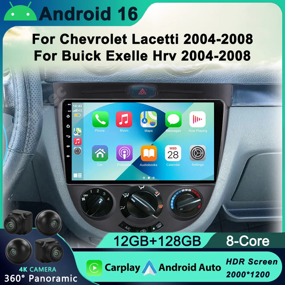 

2 Din Android 16 Car Radio Carplay Player GPS Navigation Stereo Multimedia For Chevrolet Lacetti J200 Buick Excelle HRV