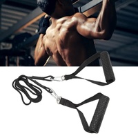 Triceps Pull Down Rope Gym Cable Machine Attachments Long Triceps Strap With 2 Handles For Multi Workout Fitness