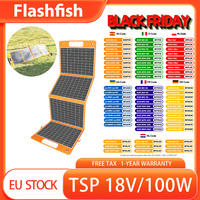 Flashfish TSP 18V/100W Foldable Solar Panel Portable Solar Charger DC/USB Output,DC Output Suitable for Most Solar Generators