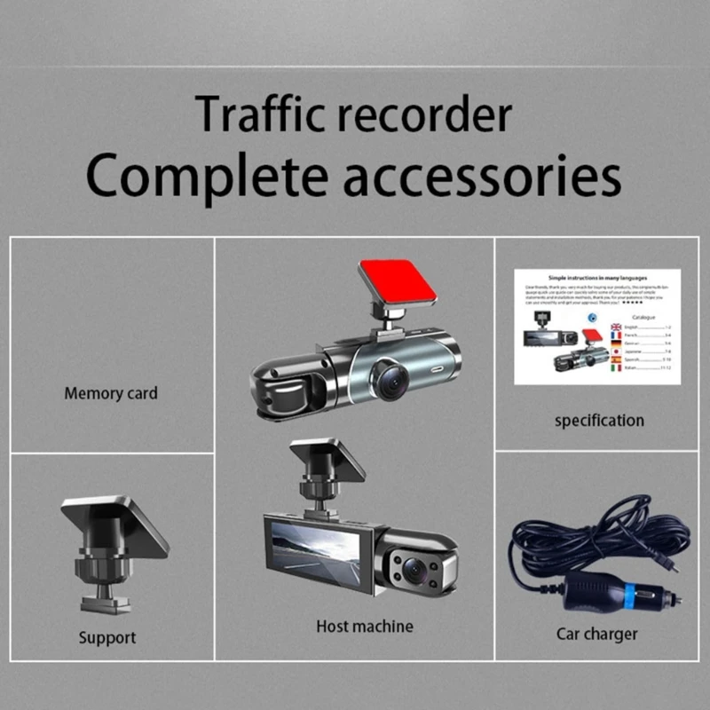 Description Picture 6 of item3 Camera Car Dashcam with 4K Front Lens High Resolution Collision Warning System