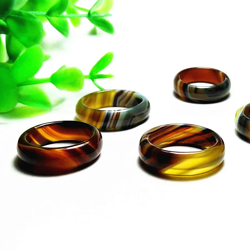 

Fashion Boutique Silk Lovers' Eye Agate Rings Jewelry For Women's Men's Gifts Drop Shipping Inner Diameter 17-22mm Width 6mm 8mm