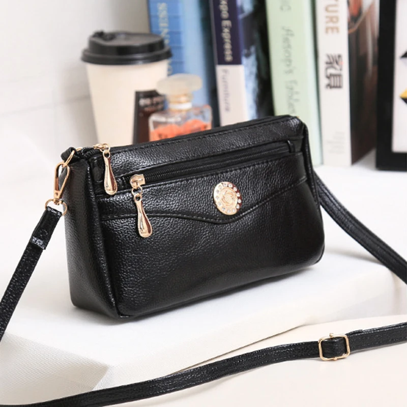 Crossbody Bags for Women PU Leather Messenger Bags Female Multiple Pocket Shoulder Bags Ladies Square Messenger Phone Purse