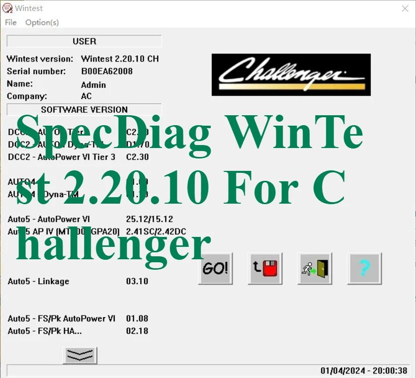 

SpecDiag WinTest 2.20.10 для Challenger