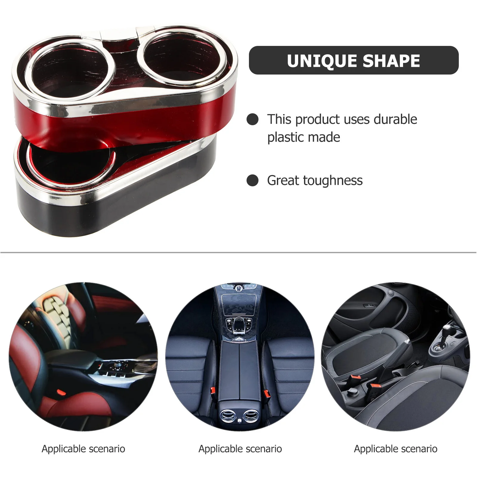 

1pc Car Cup Holder Black Durable Multi-Function Drink Holder For Vehicle Interior Accessories Rear Seat Floor Mount Compatible