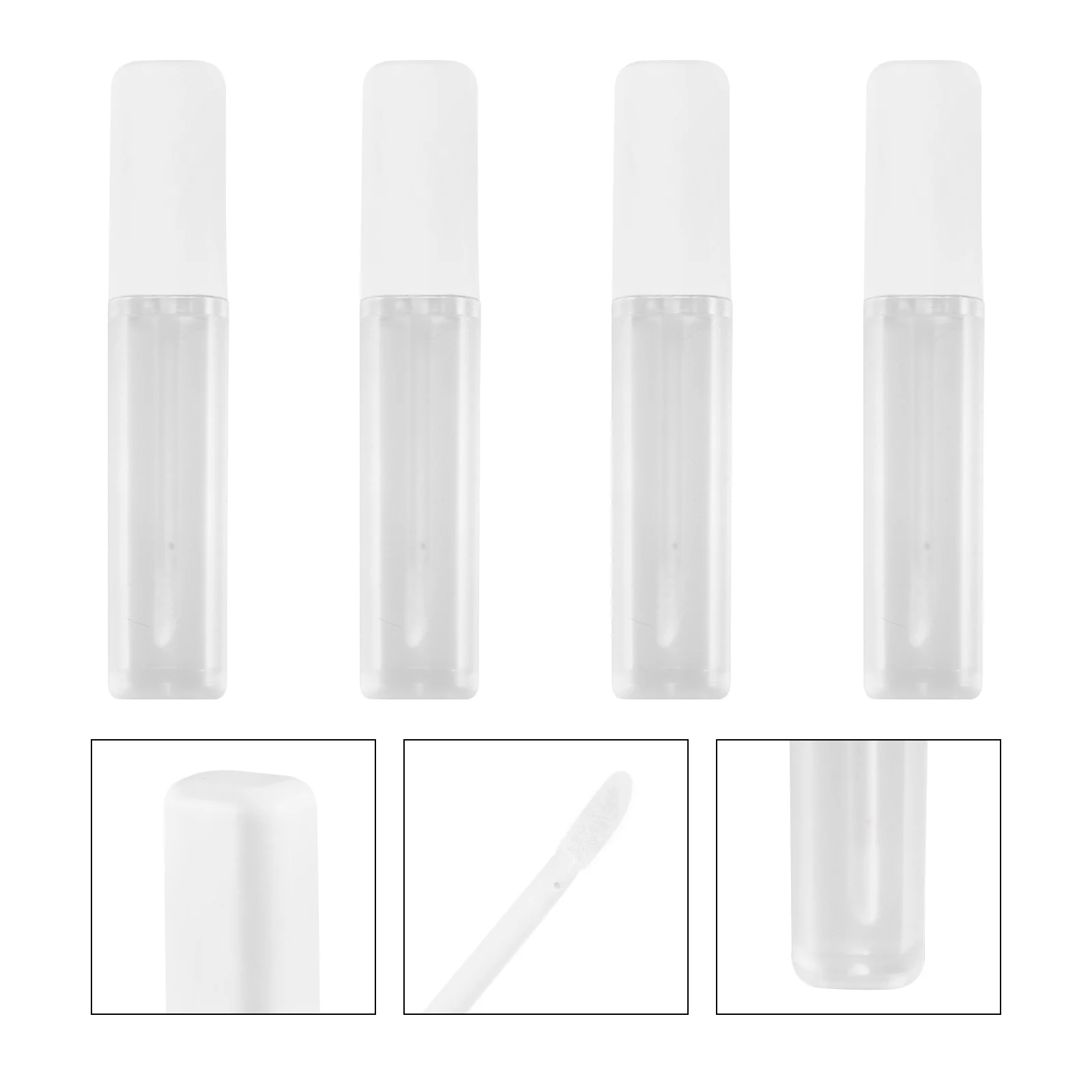 

4 pcs 6Ml Plastic Lip Gloss Tubes Empty Containers Travel Size Subpackaging Bottles For Lip Balm Glaze Reusable