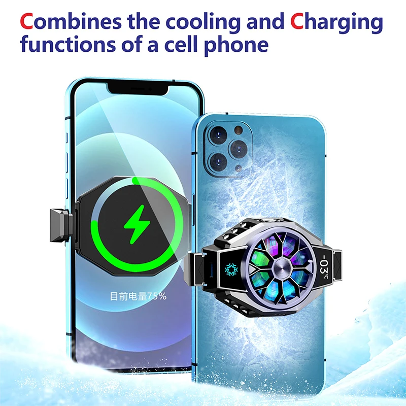 

Mobile Phone Cooler Radiator Professional Semiconductor Cooling Fan Heat Sink Tape Display Game Cooler For Iphone Huawei Samsung