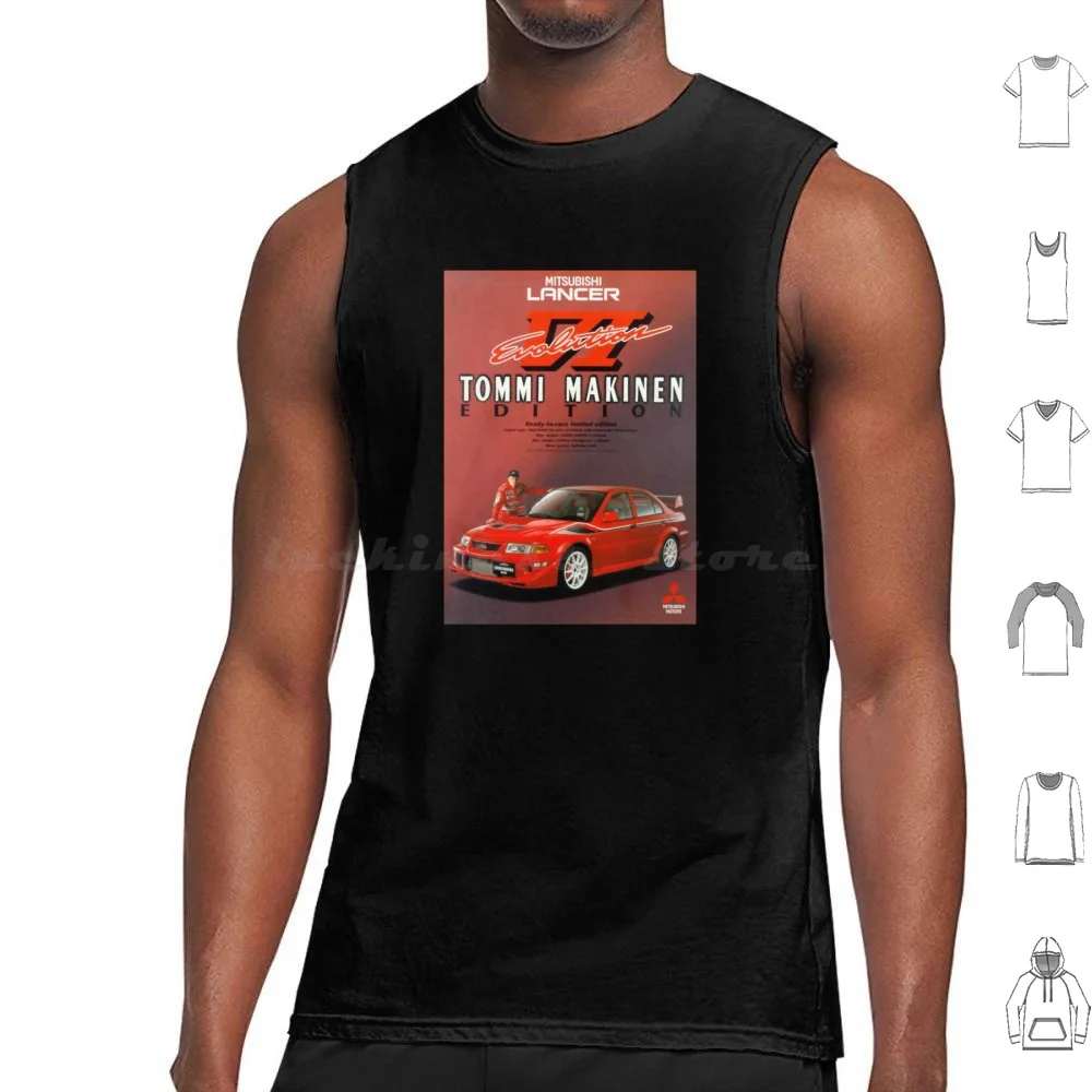 Lan Evo 6 Tme 90S Poster Tank Tops Vest Sleeveless Lan Evo Mitsubishi Jdm Rally Cars Jdm Cars Lan Evo 6 Tommi Makinen R34 Gtr