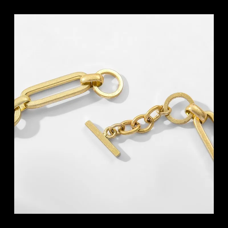 النحاس مطلي الذهب القديم الفضة معدن الكوبية قلادة الرجال والنساء الهيب هوب Ins الرياح OT مشبك تنوعا الساخن بيع قلادة