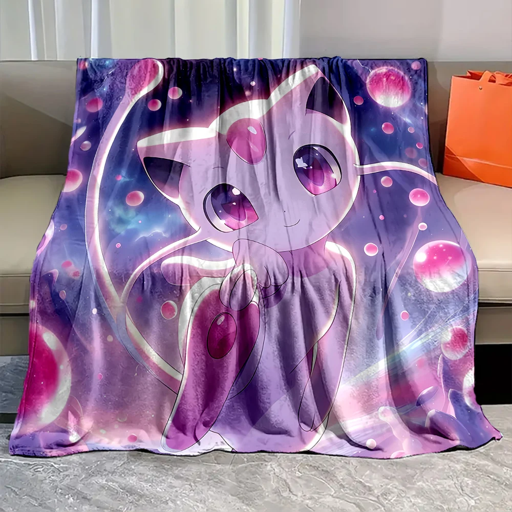 Pokemon-mew Printed Blanket Children Adult Blanket Soft and Warm Bedding for Bed Sofa Outdoor Travel Cover Blanket Cobertor