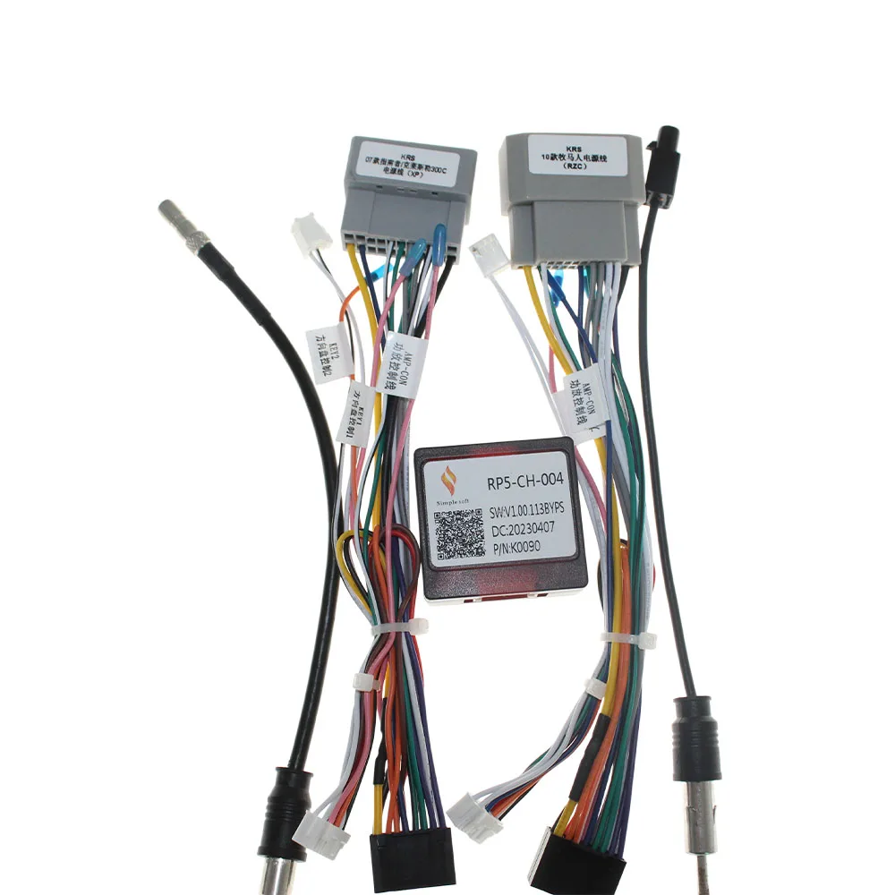 Car Radio Wiring Cable for Jeep Compass/Paradise/Chrysler 300/Wrangler/Commander 07-10 16Pin Harness Adapter with CANBUS Box