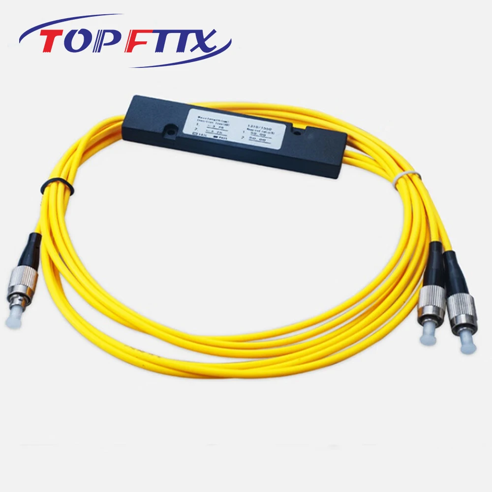 مقسم FBT من الألياف الضوئية مقاس 1 × 2، موصل مشاركة متوسط 50% SC/UPC SC/APC LC/FC، SM G652D 1 متر، أصفر LSZH #4