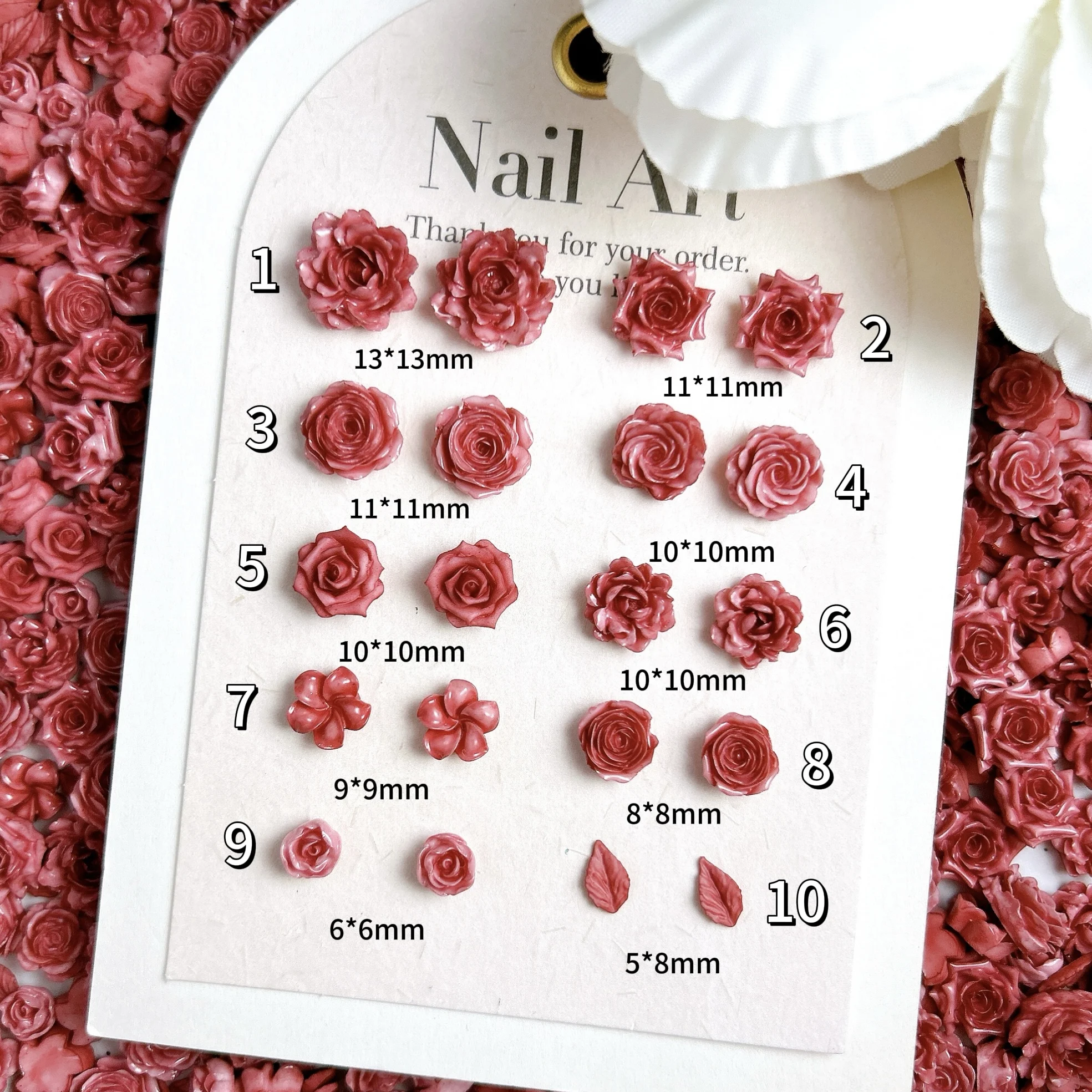 ดอกไม้เรซิ่นนุ่มแบบนวัตกรรม 50 ชิ้น สำหรับตกแต่งเล็บ 3 มิติ สไตล์มินิมอล ดอกคามิลเลีย ดอกโบตั๋น ดอกบัว ดอกกุหลาบ สำหรับตกแต่งเล็บ DIY