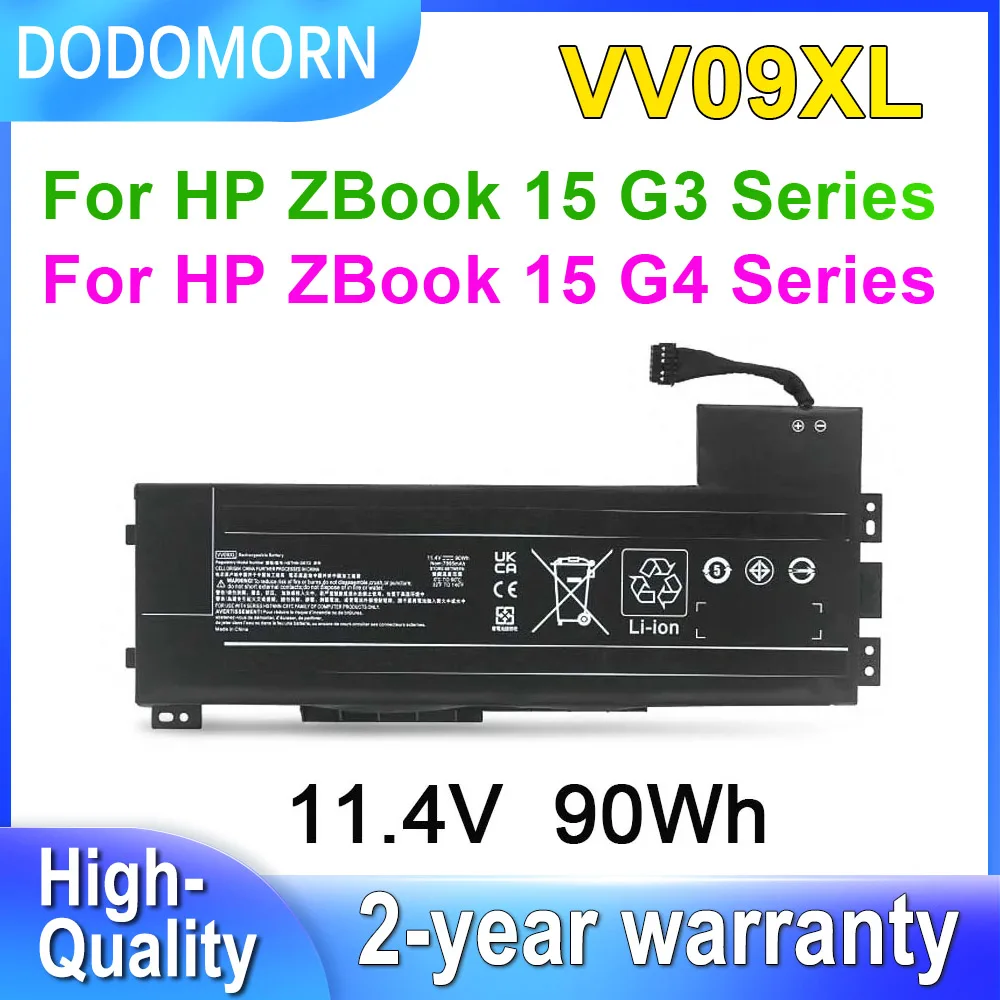 DODOMORN VV09XL Battery For HP ZBook 15 G3 G4 Laptop Batteries HSTNN-DB7D HSTNN-C87C 808398-2B1 808398-2C1 11.4V 90Wh In Stock