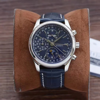 New luxury old brand watch, fully automatic mechanical watch, leather strap, multi-functional waterproof fashion couple watch