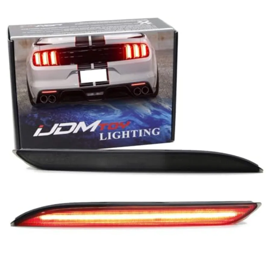 

36-SMD LED Bumper Reflector Lights Compatible With 2015-2017 Ford Mustang, Function as Tail/Brake or Rear Fog Lamps