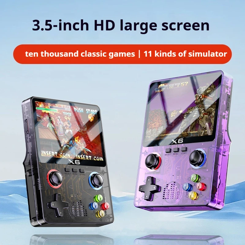 X6 Retro Handheld Gaming Console 3.5 inch HD 10000+ Classic Games Game Player Portable Retro Video Game Console Children Gifts