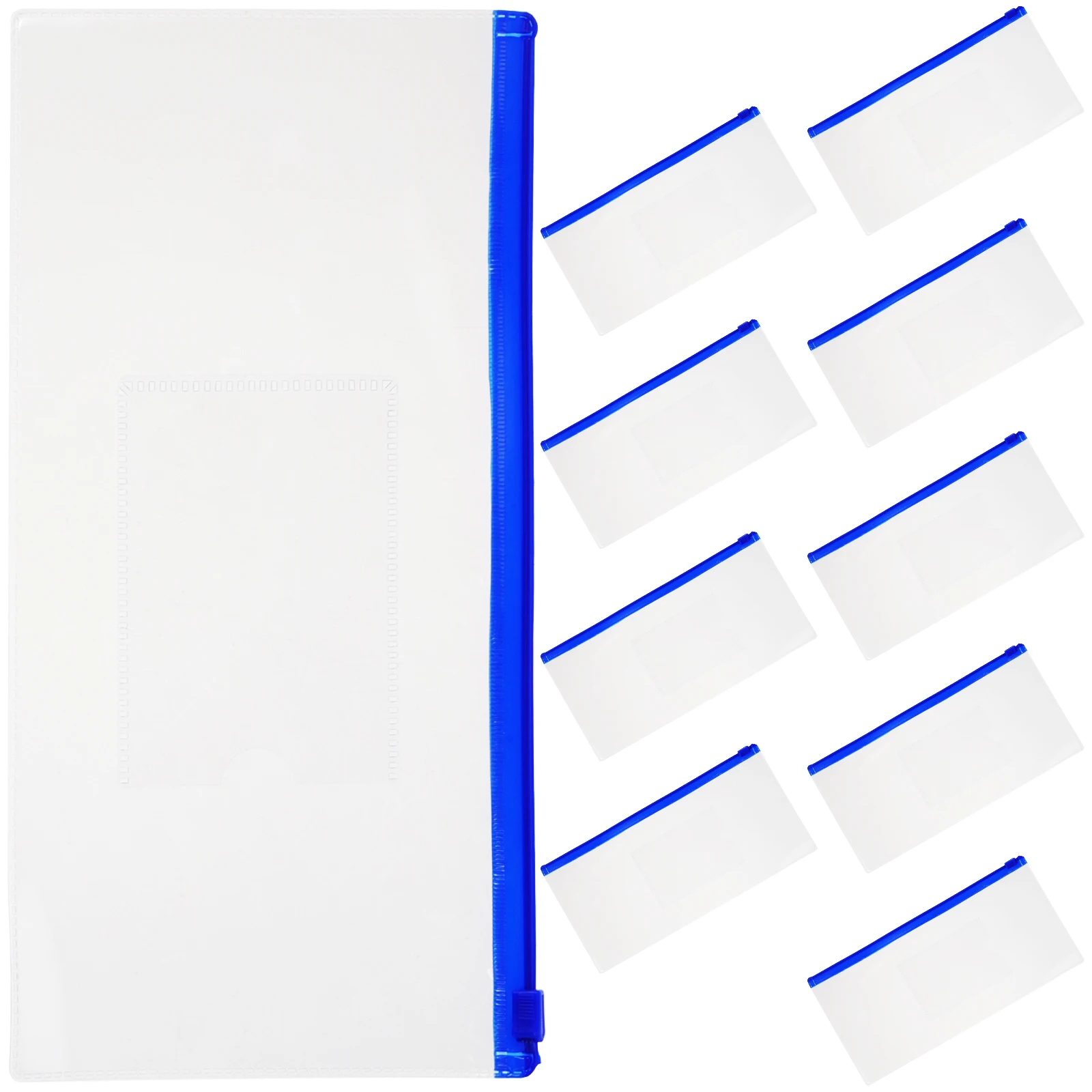 

10pcs Transparent Pencil Bag PVC Storage Clear Zipper Pouches A6 White Thick Student Stationery Travel Documents Pen Holder