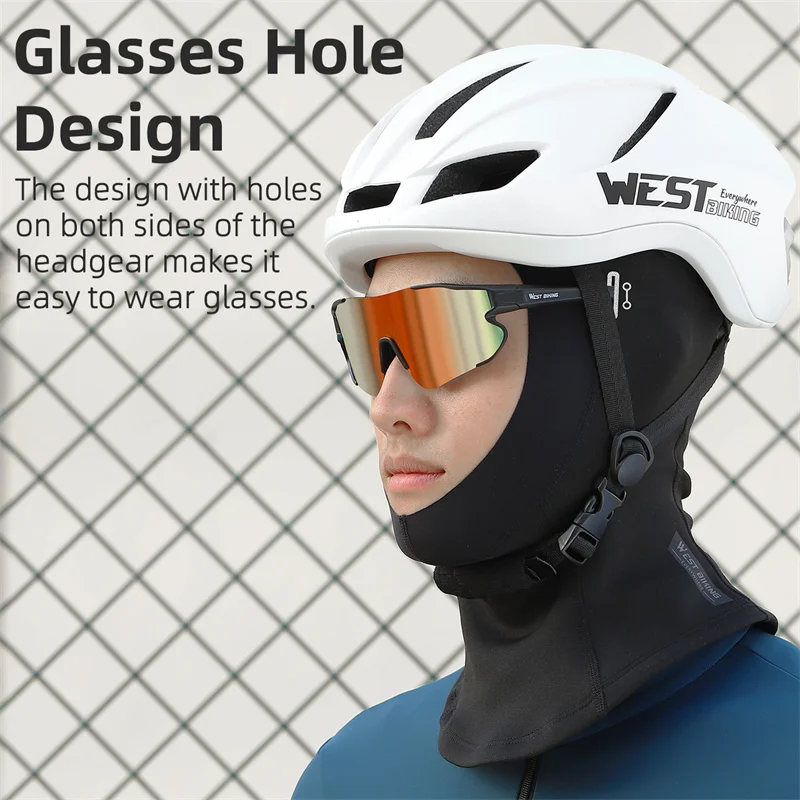 WEST BIKING-Winter Fleece Balaclava para Ciclismo e Corrida, Tampas Esportivas Antiderrapantes, Proteção de Pescoço à Prova de Vento, Equipamento