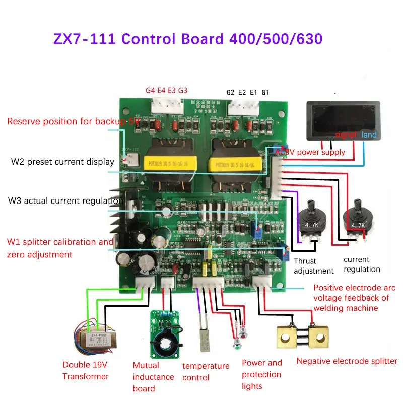 Overhaul Circuit Assembly Main Control Board + ZX7‑III Dual‑Module Drive Board for ZX7‑500‑630 Inverter Arc Welder