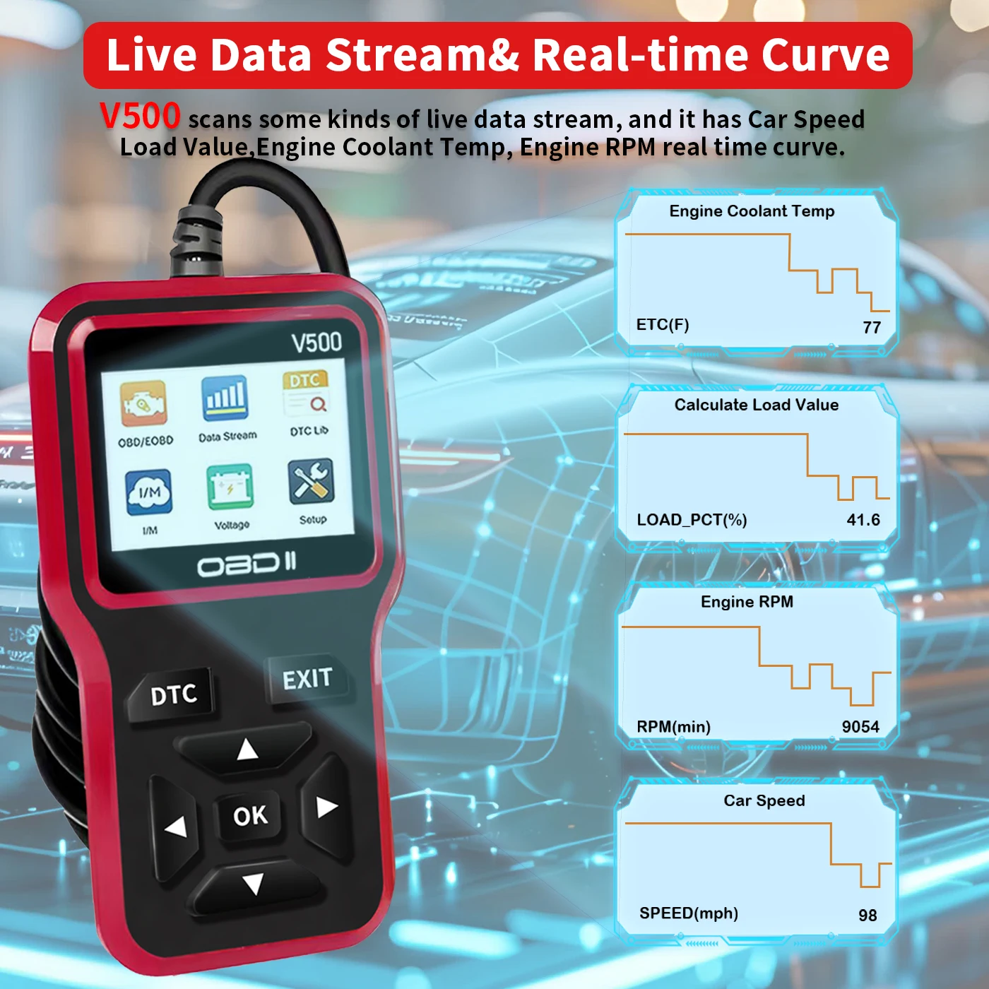 V500 Car Obd2 Scanner Diagnostic Tool Code Reader Scanner Engine Fault Can Diagnose All ObdII Protocol Cars since 1996