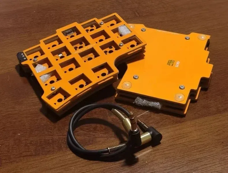 

X7 Mini Split Keyboard, алюминиевая позиционирующая пластина FR4, проводная клавиатура с горячей заменой, сэндвич, DIY QMK, комплект механической клавиатуры Teclado