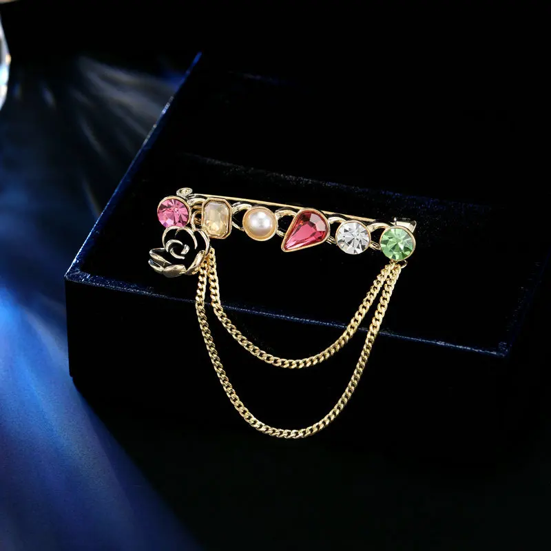 

Tassel imitation crystal brooch pin clothing accessories