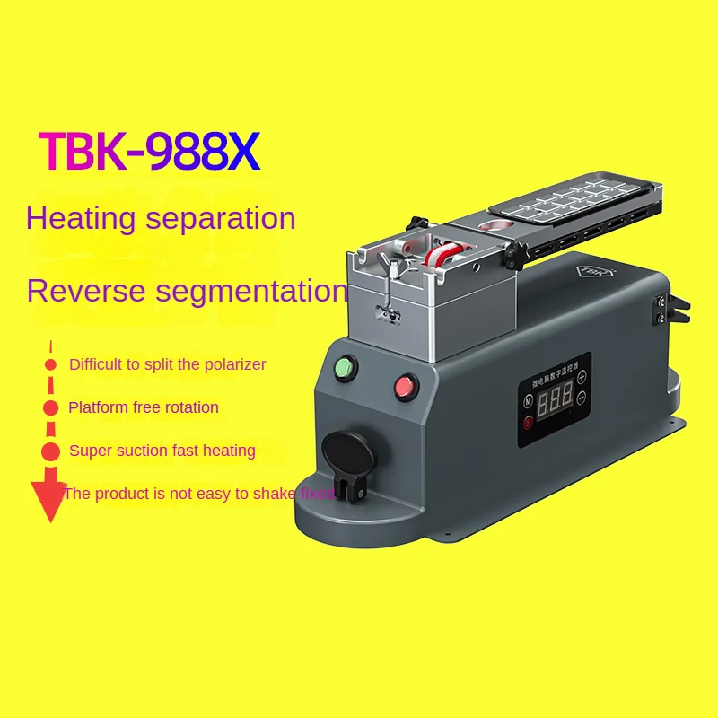 TBK-988X Big Power Suction Rotating Heating LCD Separate Machine Screen Glass Oca Polarizer Glue Removal Separator Repair Tool