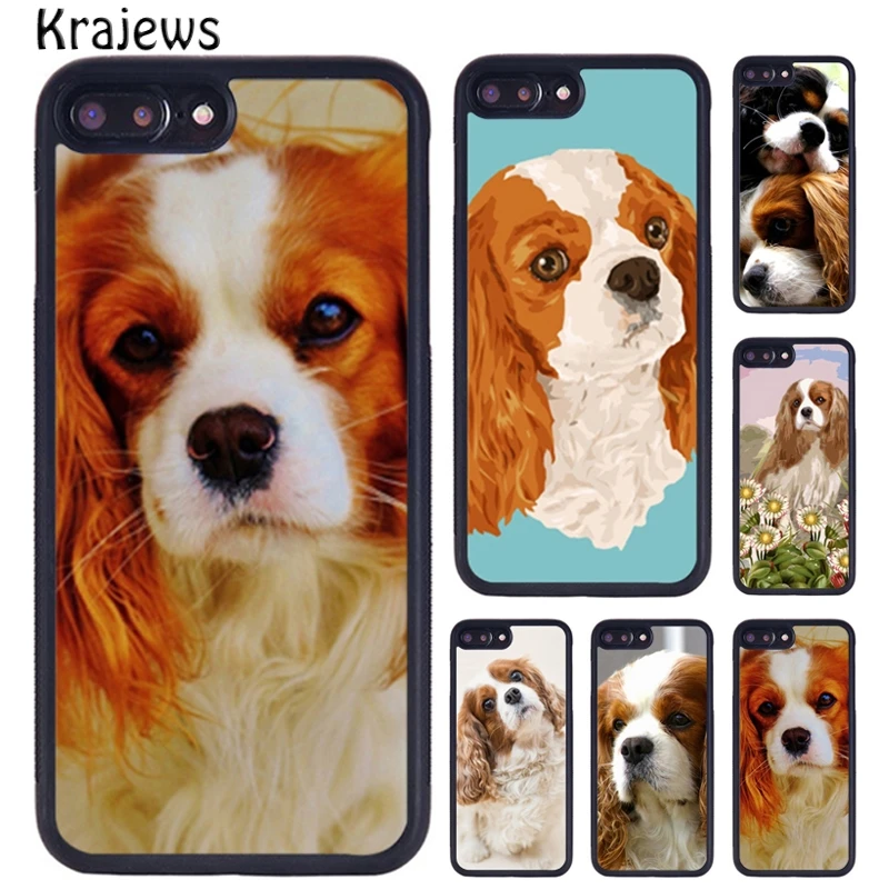 Krajews Cavalier King Charles Spaniel Dog Phone Case For iPhone 16 15 14 XR XS 11 12 mini 13 Pro MAX Plus cover coque