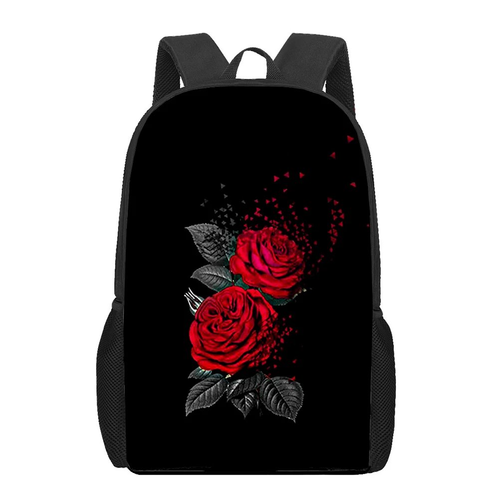 Rose Blume bunte Schönheit 3D-Druck Schult asche für Jungen Mädchen Rucksäcke Kinder Bücher tasche Laptop Rucksäcke Teenager Reise rucksack