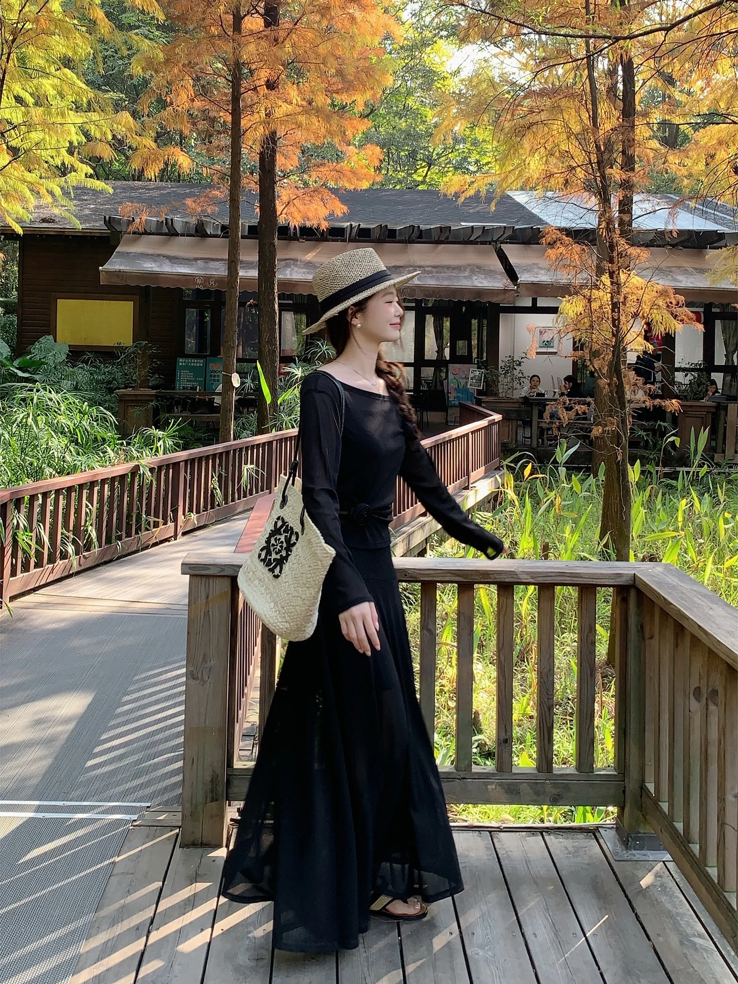 

Модный женский комплект: юбка-полусолнце и топ с длинным рукавом, свободный крой, высокая талия, из нейлоновой ткани, для повседневной носки, весна-лето