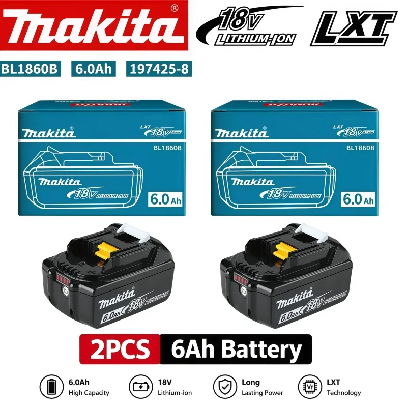 Genuine Makita 18V Battery 6ah,With Battery Indicator Rechargeable Makita Battery,BL1830 BL1840 BL1850 Power Tool Battery image 3