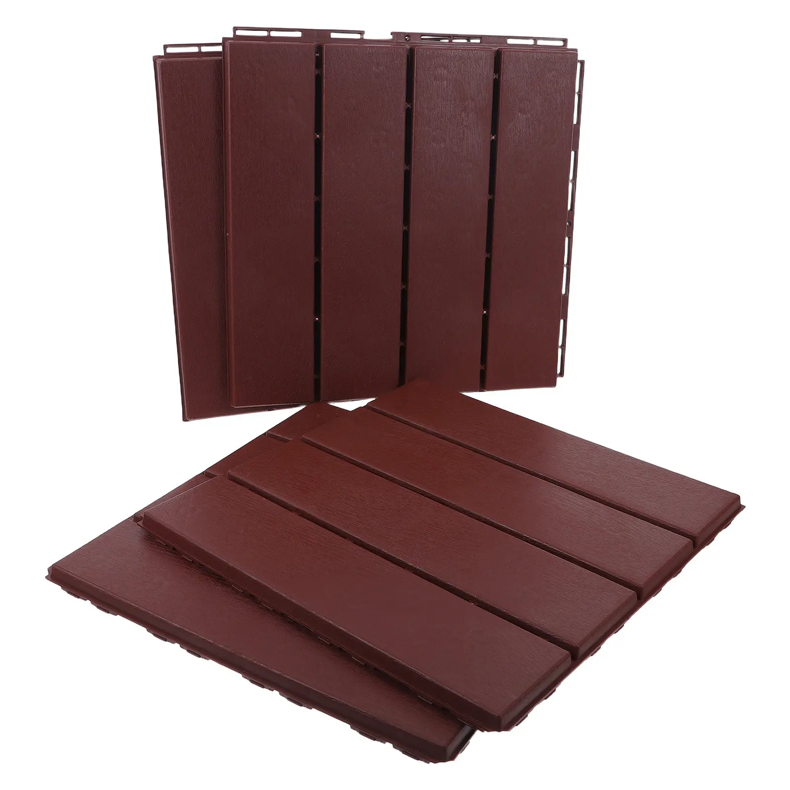 

4 шт. модульной террасной плитки из древесно-полимерного композита для улицы, сада, балкона, дорожек, не требующей сборки