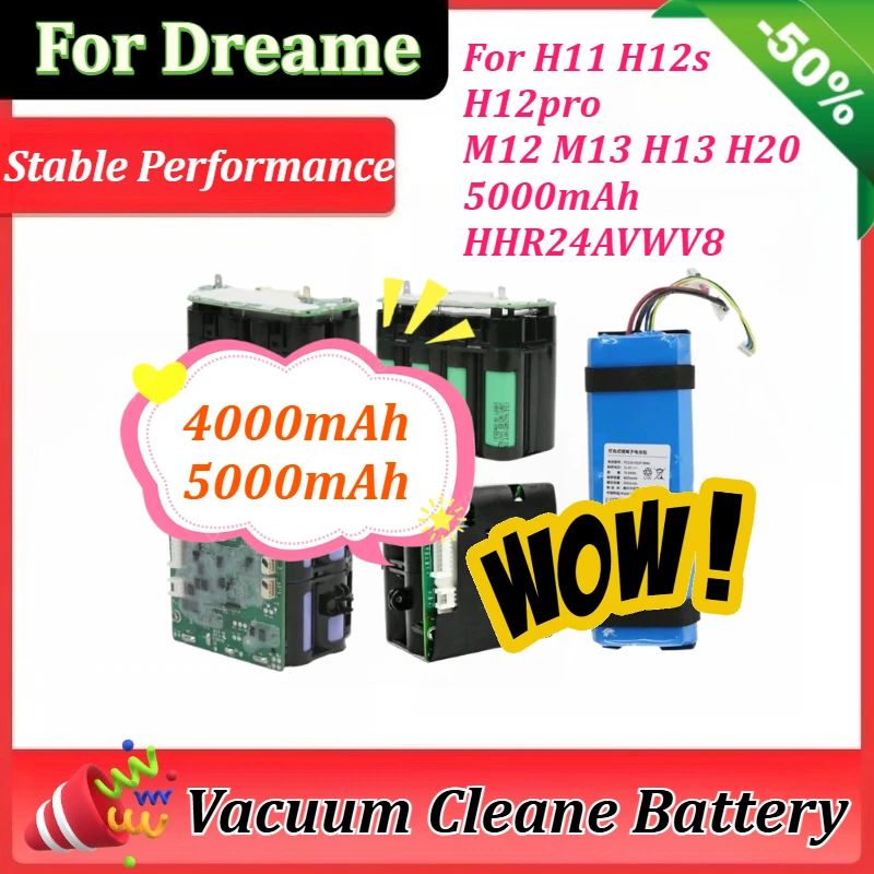 

21.6V for Dreame M12 M13 H11 H12s H12pro H13 H20 HHR24A VWV8 Floor Scrubber Vacuum Cleaner Accessories Parts Replacement Battery