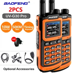 2pcs 2024 Baofeng UV-G30 Pro Long Range Walkie Talkies 1000CH UHF VHF Two Way FM Radio UV-20 for Outdoor Hunting Climbing