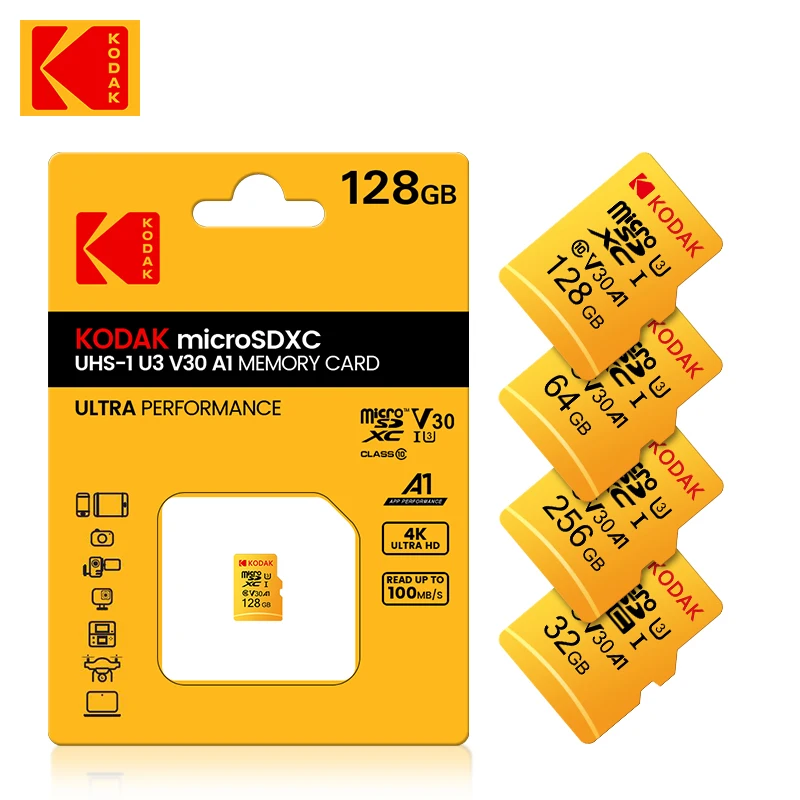 KoDak Memory Card Class 10 Mini SD Card 32gb U3 64gb 128GB 256GB high Speed Flash Cards mini sd TF card mini sd card