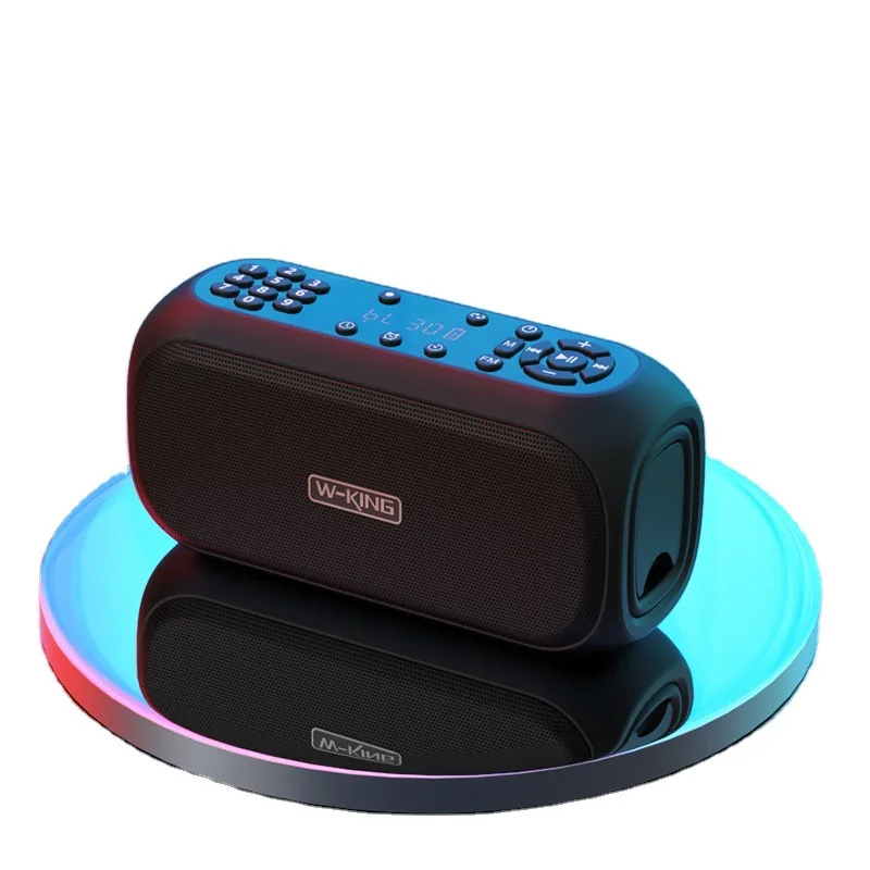 New W-KING X3 Portable Bluetooth Speaker FM Radio Alarm Clock Digital On-Demand Dual Speakers Support TF Card USB Playback