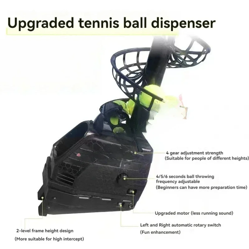 Portable Tennis Ball Throwing Machine Coach Ball Feeding Machine Self-service Single Swing Racket Practice Single Teaching