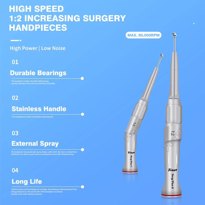 Dental Osteotomy Handpiece 1:2 Angled Surgical Implant Straight Handpiece for Sinus Lifting Bone Collecting ENT Lumbar Surgery