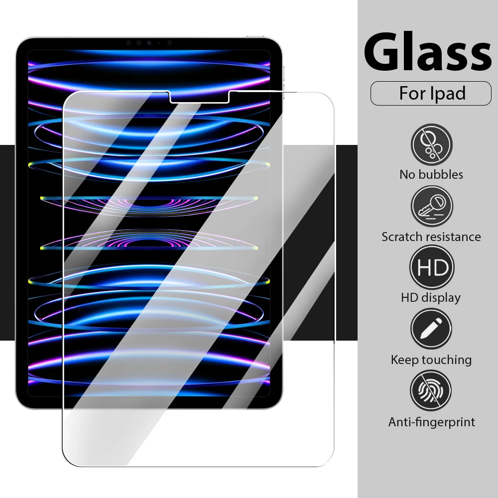 

Tempered Glass Screen Protector For Ipad 10th 9th 8th Generation Pro 11 12.9 9.7 Mini 6 Air 5 4 3 2022 10.9 10.2 Protective Film