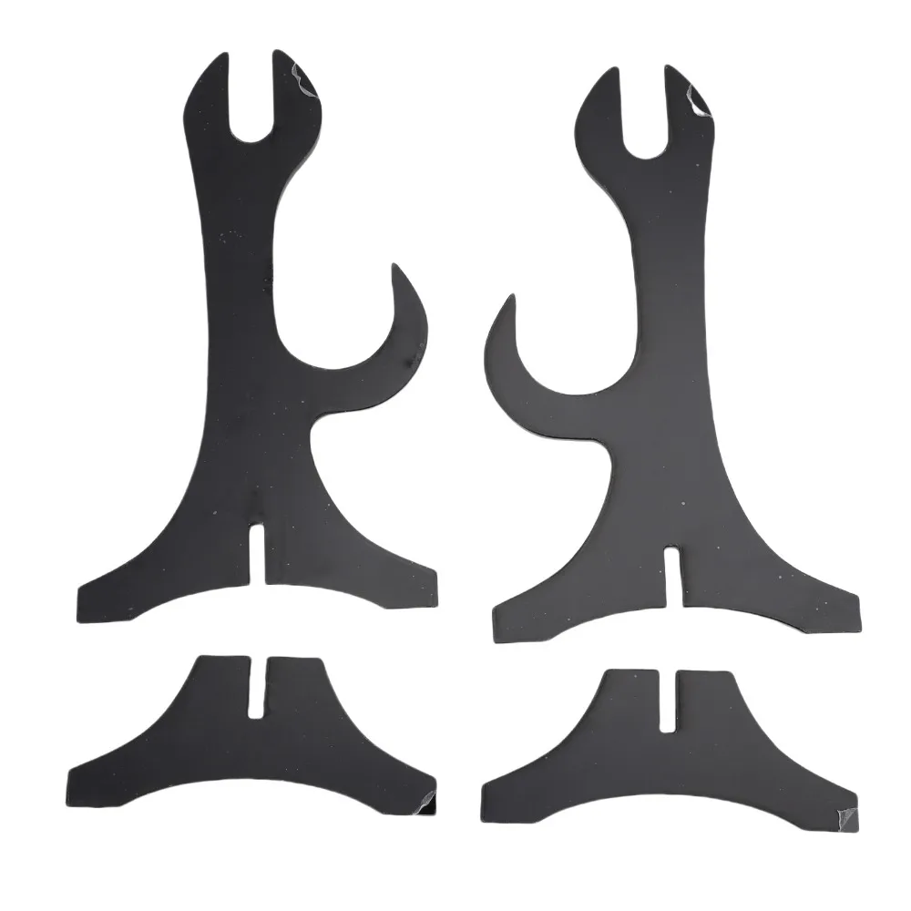 2Pcs Elegant Black Sword Display Stand Acrylic 20 x 12cm Two Layer Sword Stand Samurai Sword Holder Home Decor