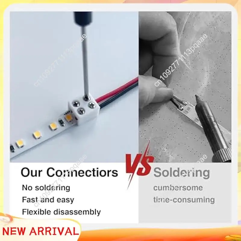 

N84R 60PCS Led Strip Light Connectors Solderless 2Pin 8Mm LED Connectors Strip To Wire For 5-24V Single Color LED Light Tape
