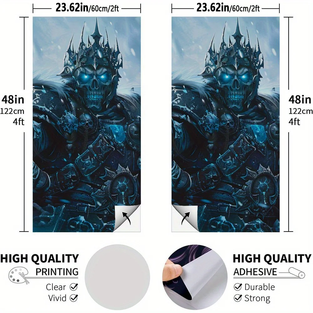 Papan Cornhole Tahan Air Ice Abyss Dead Soul, Desain Papan Permainan Luar Ruangan PVC, Sempurna untuk Aktivitas Olahraga & Rekreasi